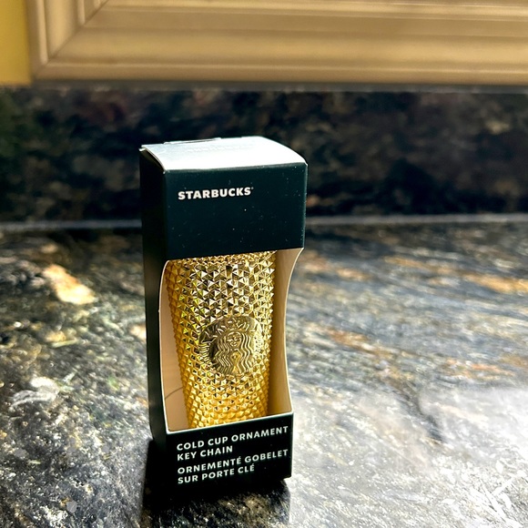 New in Box Starbucks Gold Tumbler Ornament - Picture 1 of 5
